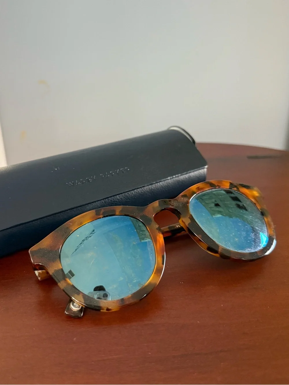 Warby Parker Flynn 914 Sunglasses Tortoise Shell Round 47-25-140 Mirrored Lenses